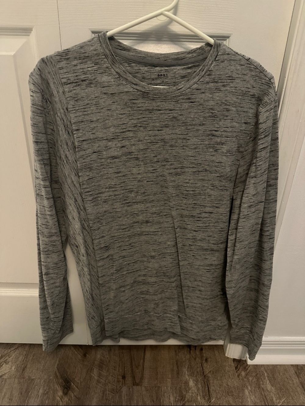 DKNY Gray Marled Crew Neck Tee